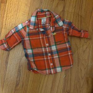 Carter's Orange Plaid Button Down Shirt